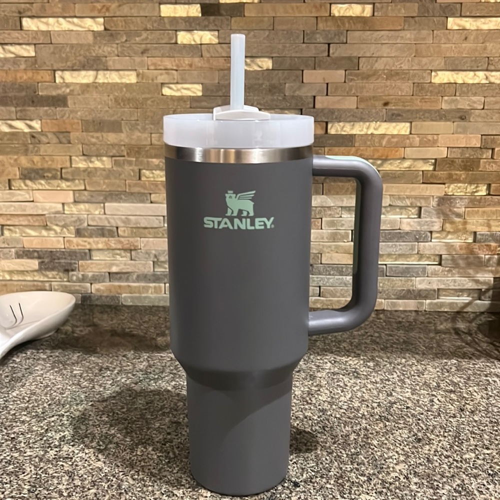 Stanley 40oz gray with mint detail